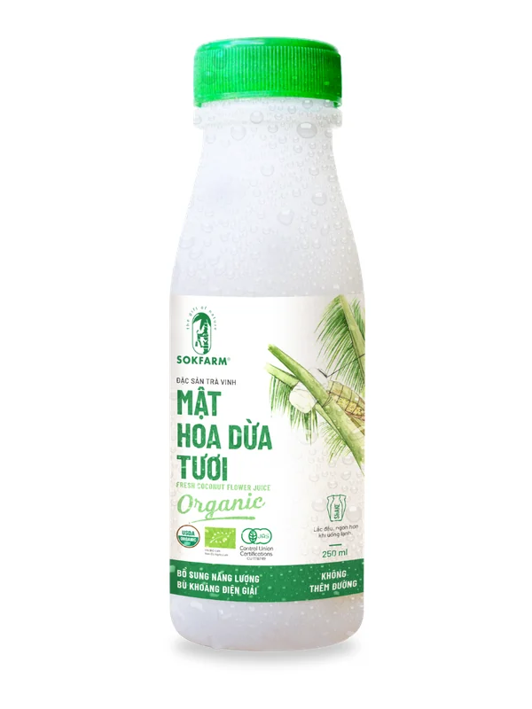 Chai mật hoa dừa tươi Sokfarm 250 ml