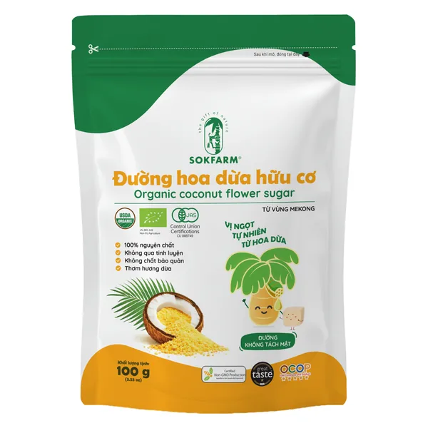 Túi đường hoa dừa organic cho bé