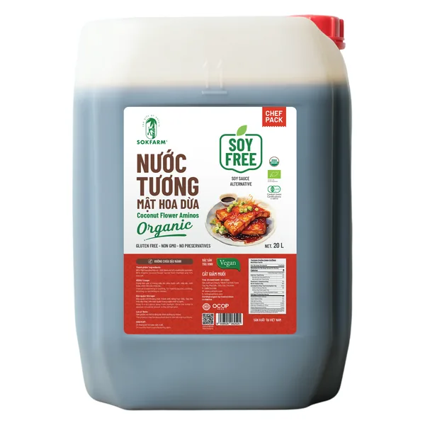 Nước tương mật hoa dừa organic nguyên liệu