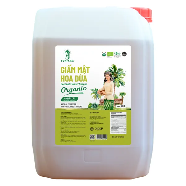 Giấm mật hoa dừa organic nguyên liệu