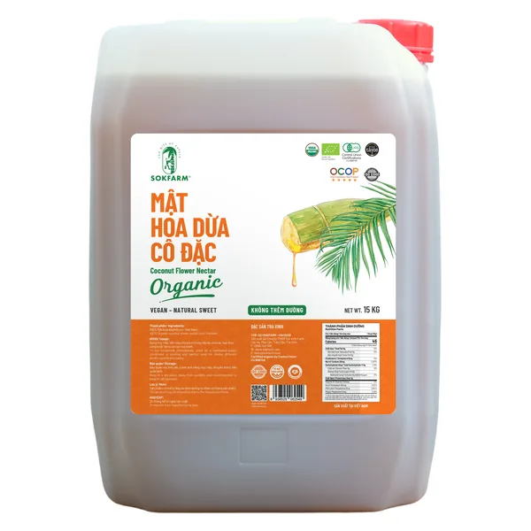Mật hoa dừa cô đặc organic nguyên liệu