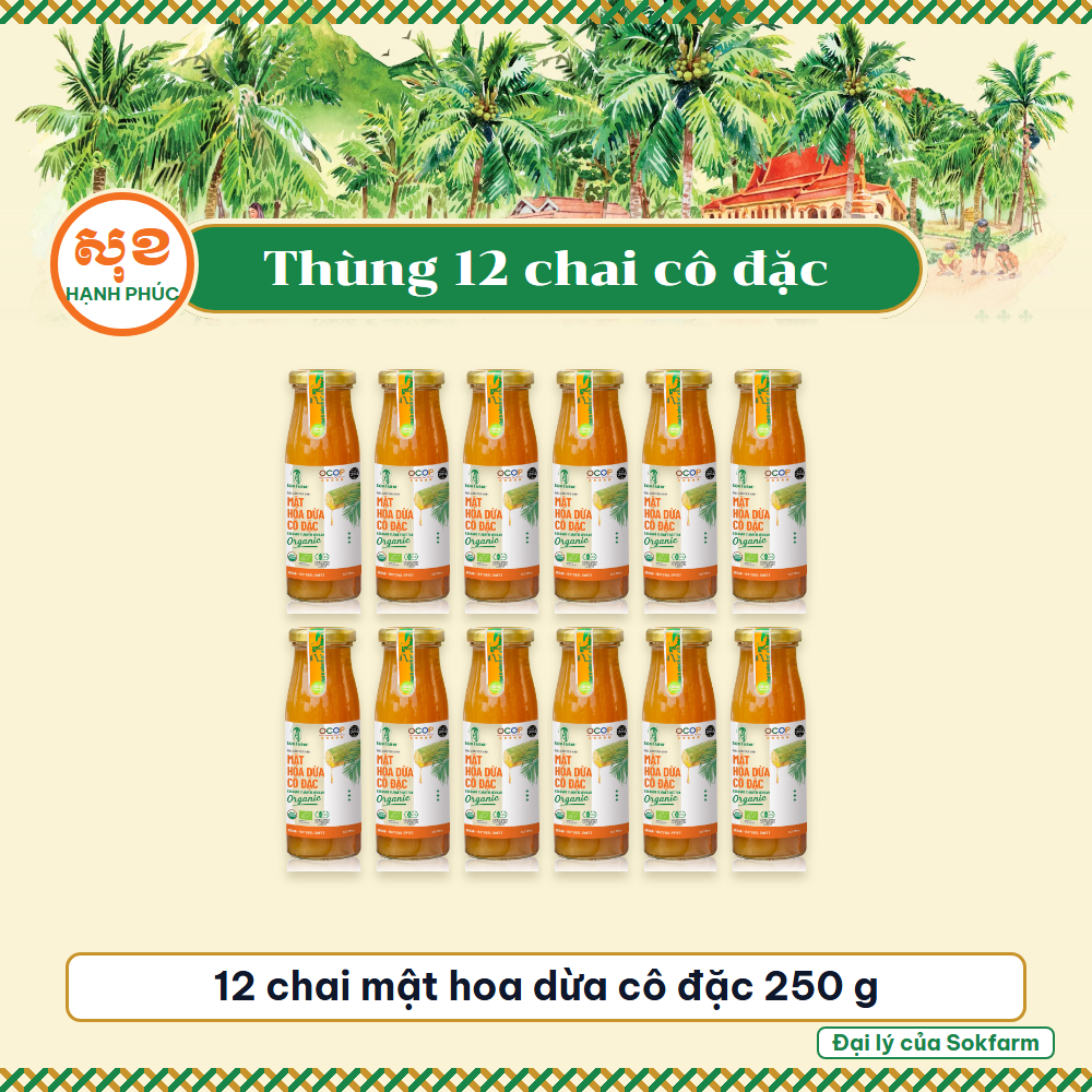 Thùng 12 chai mật hoa dừa cô đặc
